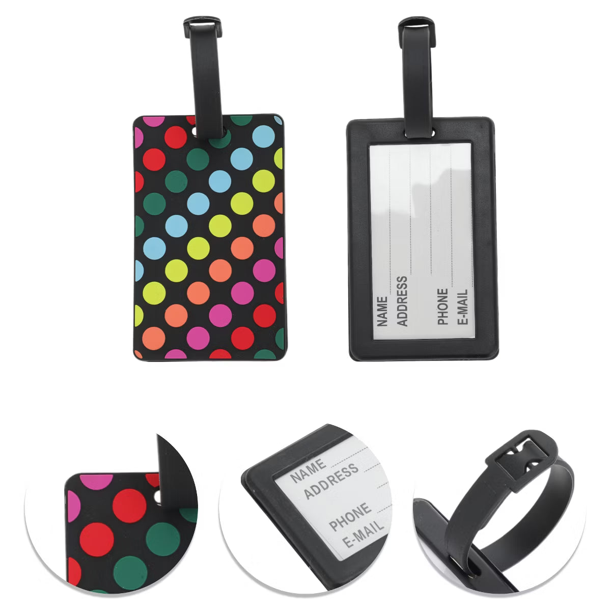 Etiquetas de equipaje coloridas - Etiquetas de identificación para maletas de viaje - CA112