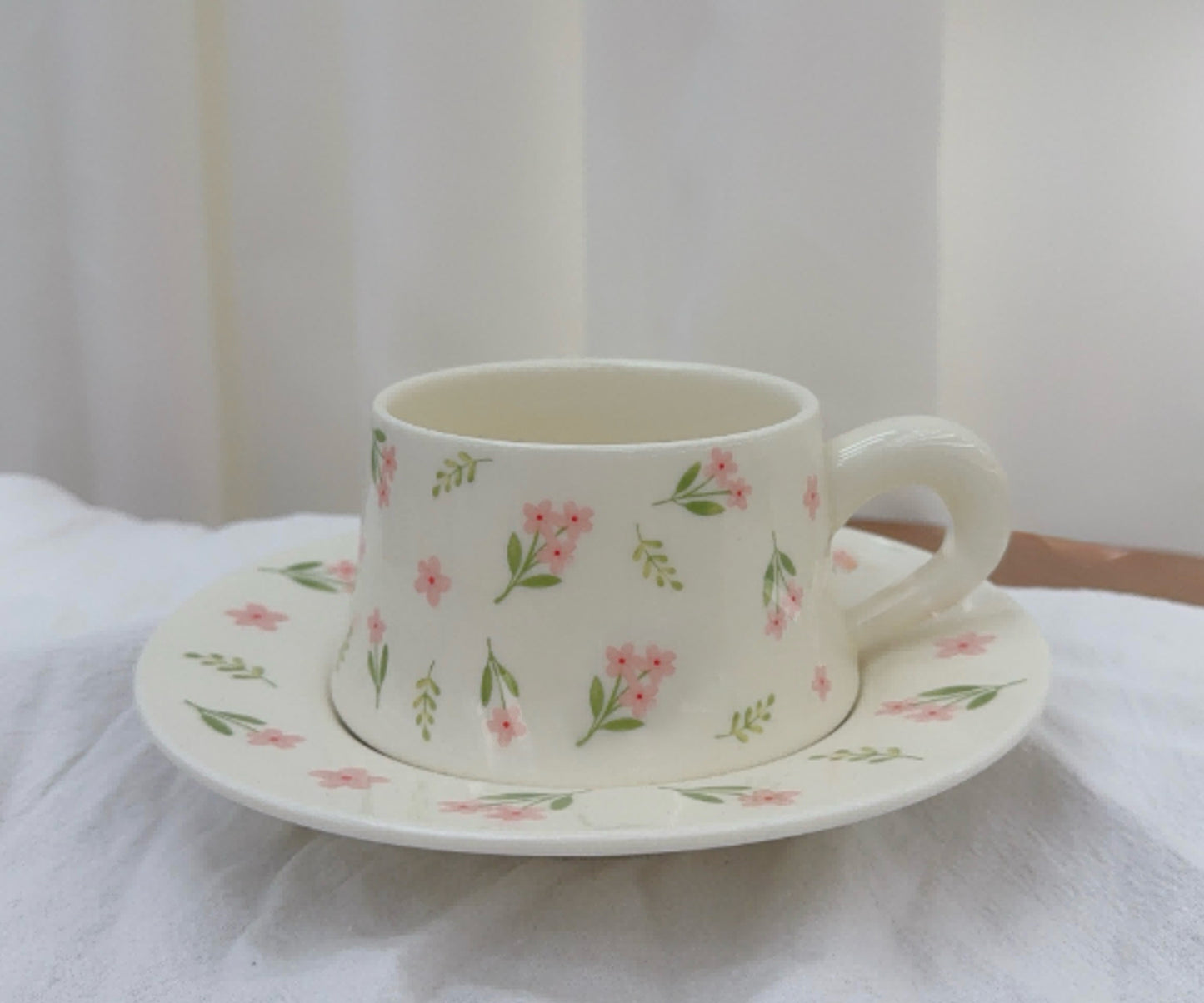 Floral Ceramic Mug & Saucer Set (CA453)