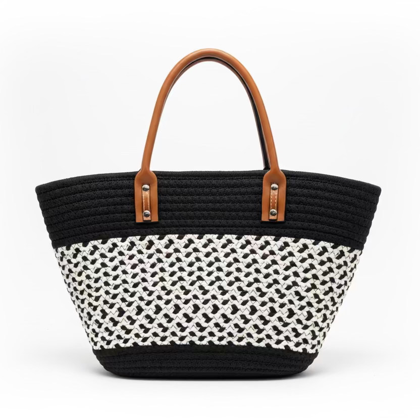 Natural Chic Straw Tote Bag - CA157
