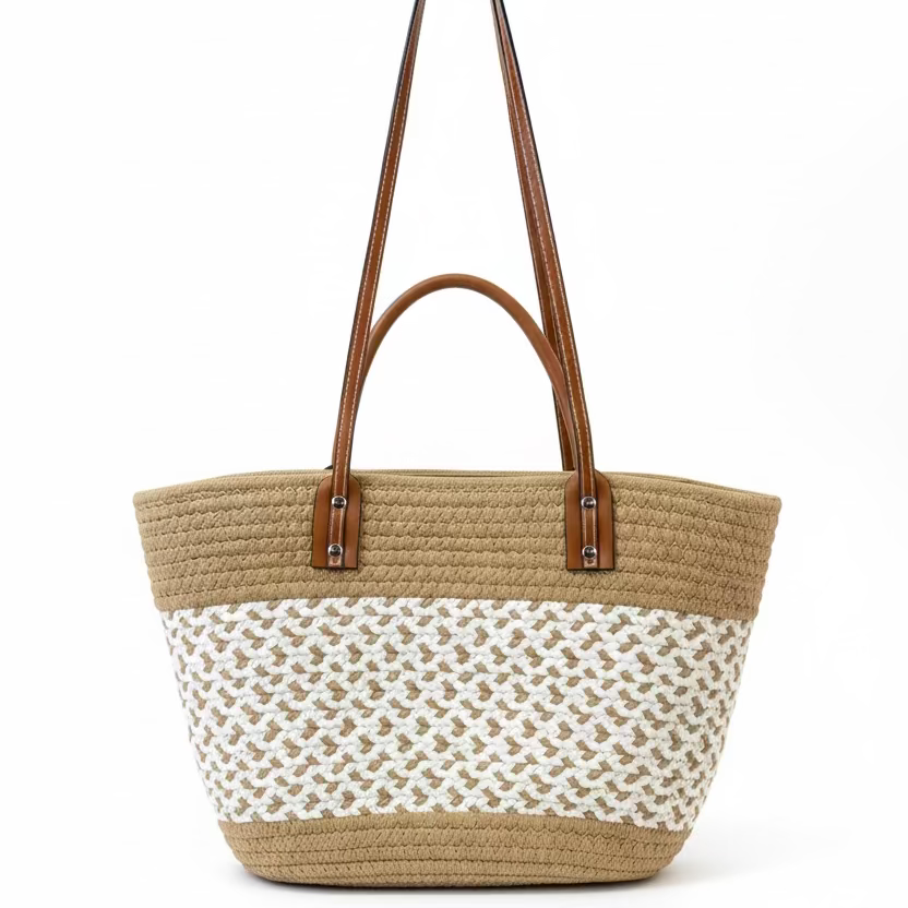 Natural Chic Straw Tote Bag - CA157