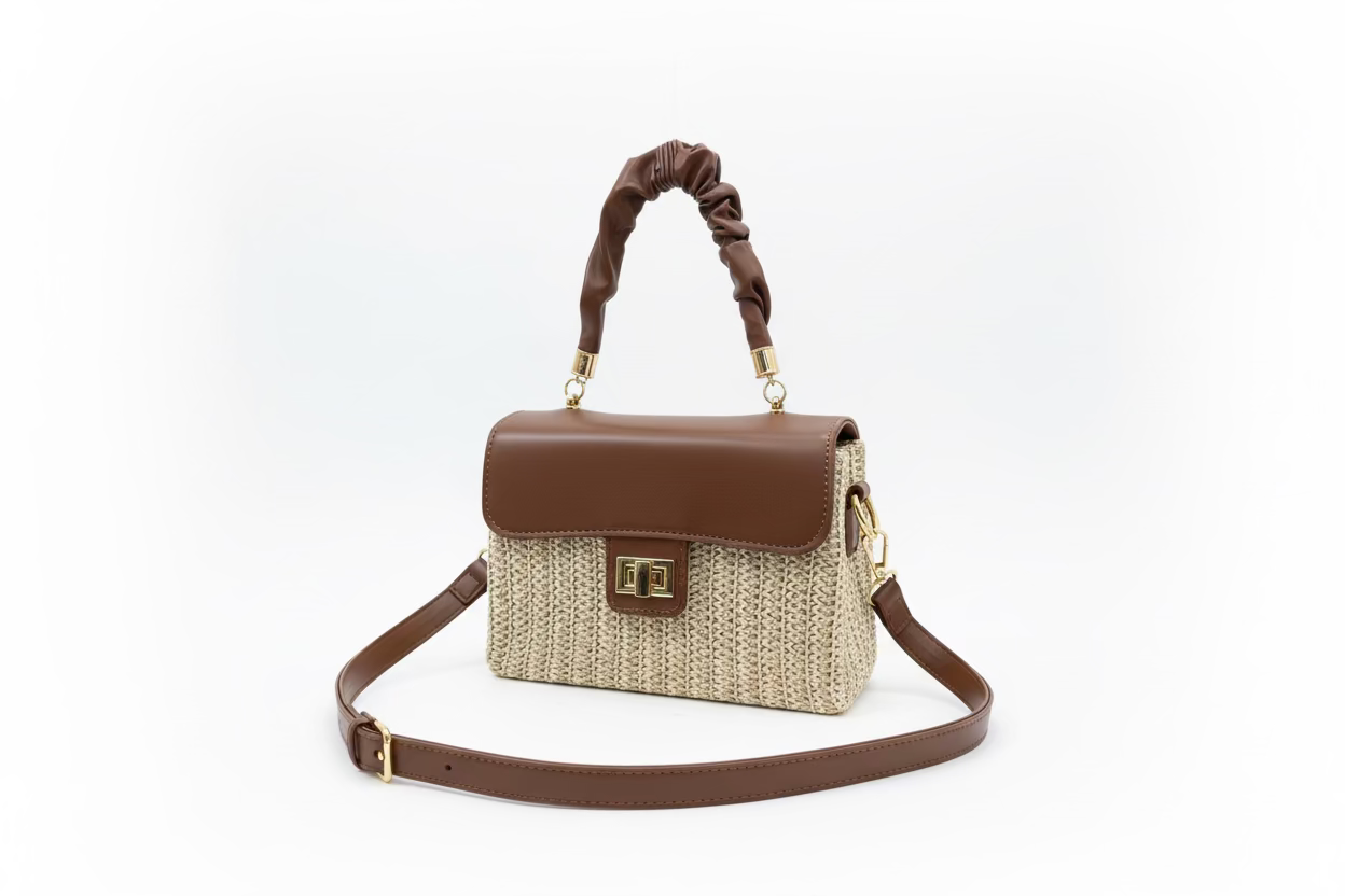 Elegant Woven Straw Crossbody Bag- CA166