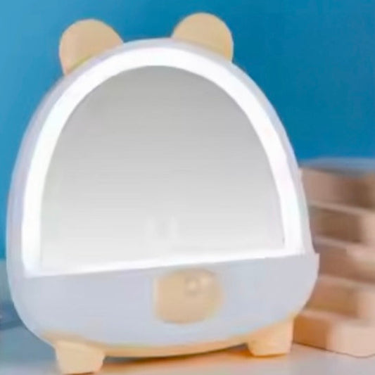 Cute Bear LED Mirror Lamp – USB Rechargeable