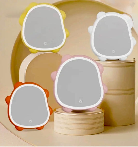 Cute Bear LED Mirror Lamp – USB Rechargeable with 3 Light Modes"