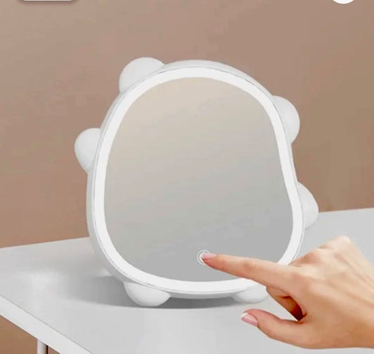 Cute Bear LED Mirror Lamp – USB Rechargeable with 3 Light Modes"