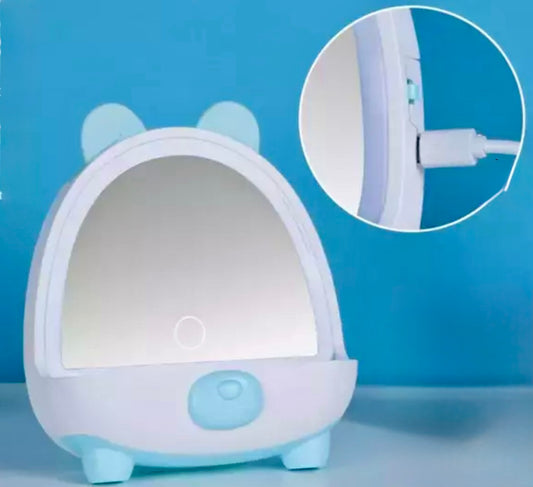 Cute Bear LED Mirror Lamp – USB Rechargeable