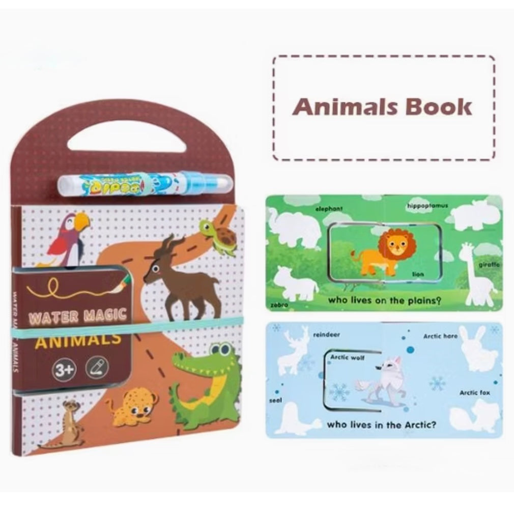 Libro de actividades Water Magic para niños pequeños: set de pintura reutilizable y sin ensuciar - CA357