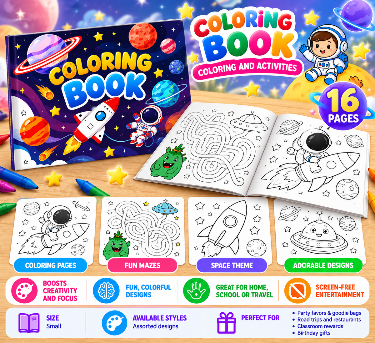 Outer Space Adventure Coloring Book – Mini SKU: CA1733-2