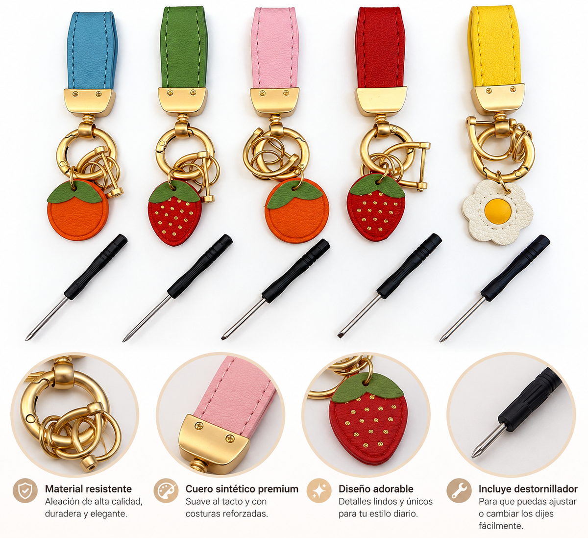 Charm Leather Keychain – Fun & Colorful CA1605