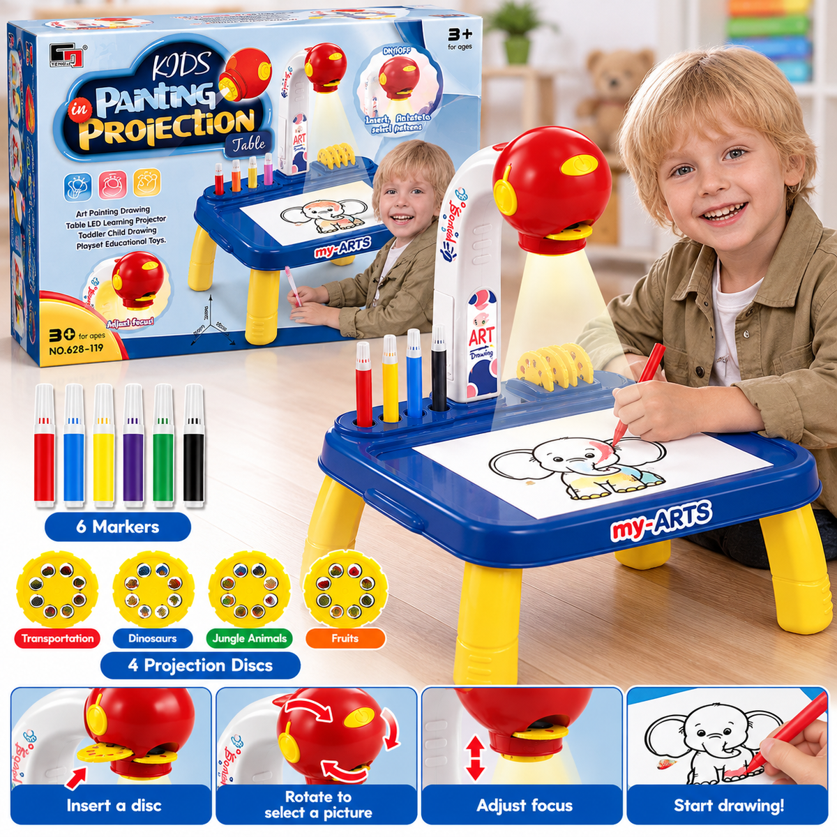 Kids Painting Projector Drawing Board – Learn to Draw SKU: CA1156-2