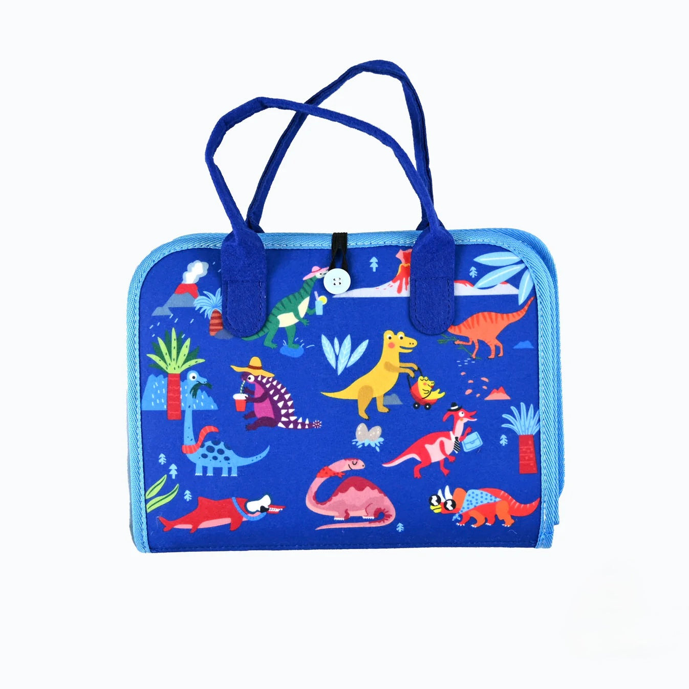 Tablero de actividades de dinosaurios 6 en 1 para niños pequeños: libro de aprendizaje sensorial con habilidades para la vida, colores, formas, interruptores y botones - CA356-4