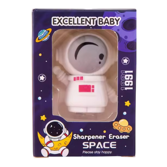 "Astronaut Eraser & Sharpener – Kawaii Stationery"