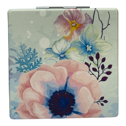Square Shaped Pocket Mirror with Double-Sided Magnification