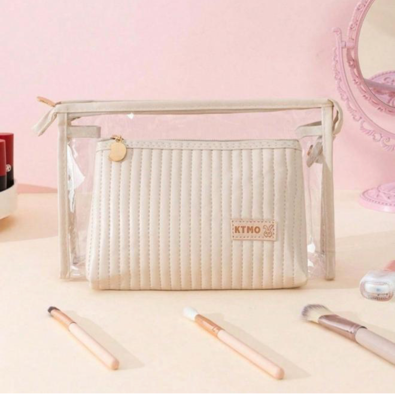 Juego de 2 bolsas de cosméticos acolchadas/ GUM-842