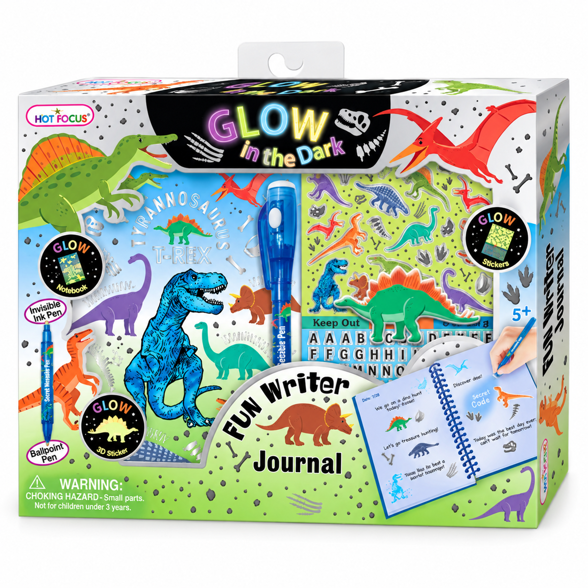 Dinosaur Glow-in-the-Dark Secret Journal Set 🦖✨