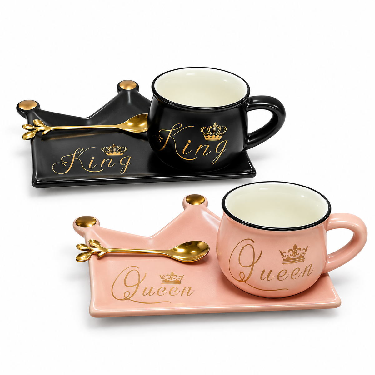 King & Queen Porcelain Cup Set — MA133 👑✨
