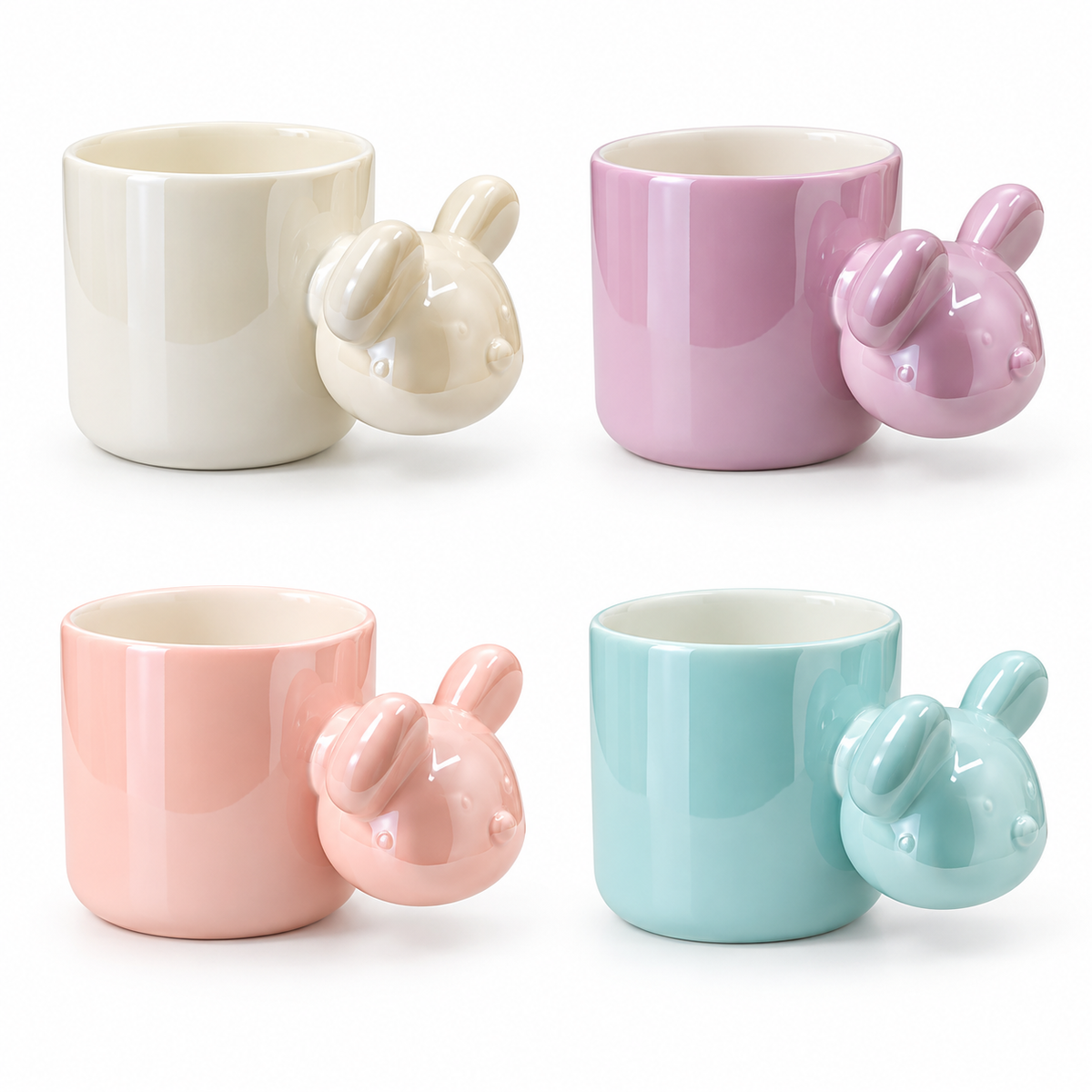 Bear Head Pearl Glaze Ceramic Mug MA490