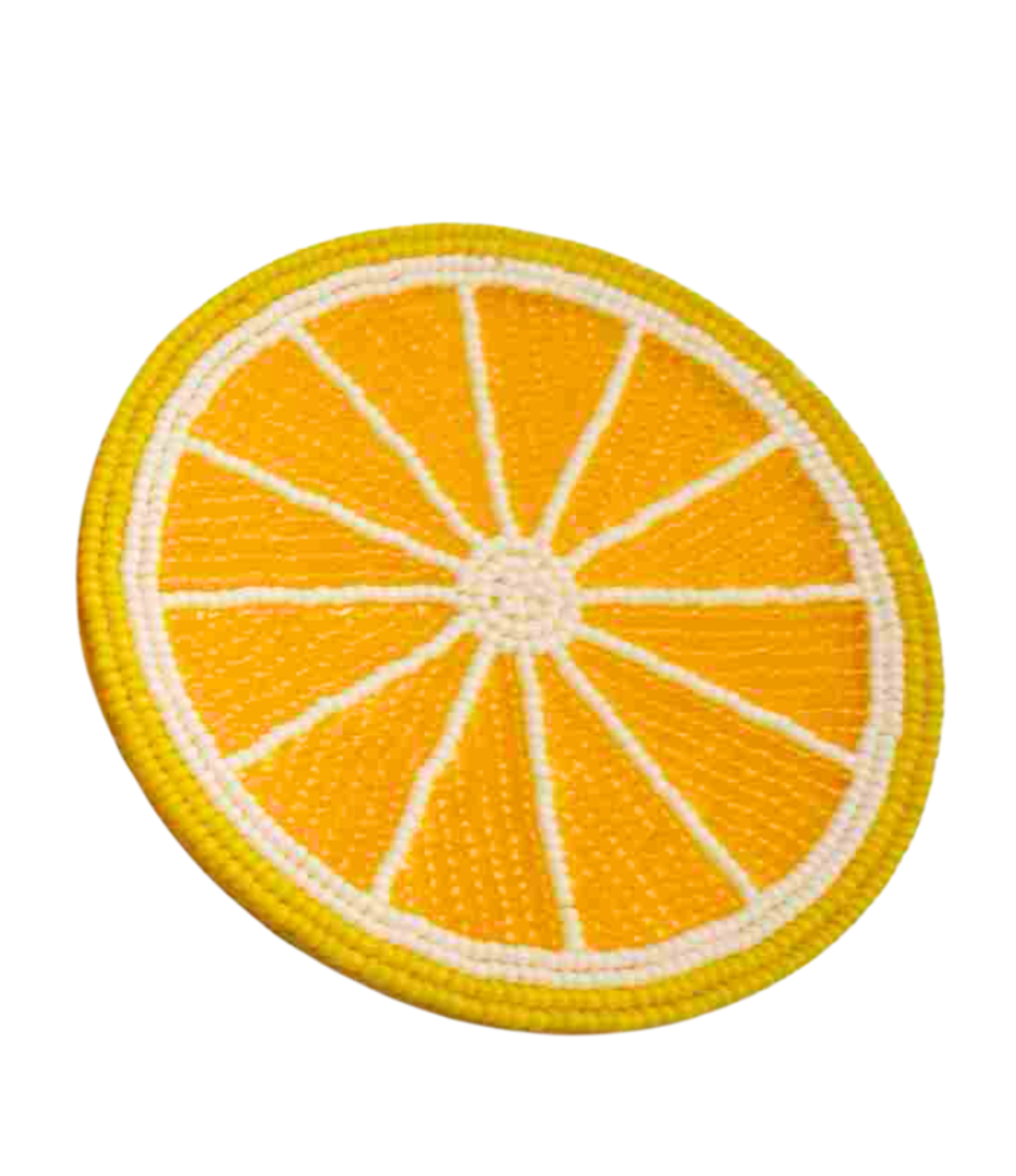 Posavasos con cuentas y frutas bordadas - CA115