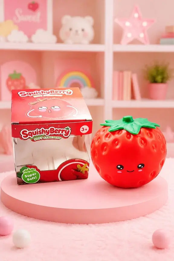 5.9" Jumbo Strawberry Squishy Fidget Toy Stress Relief