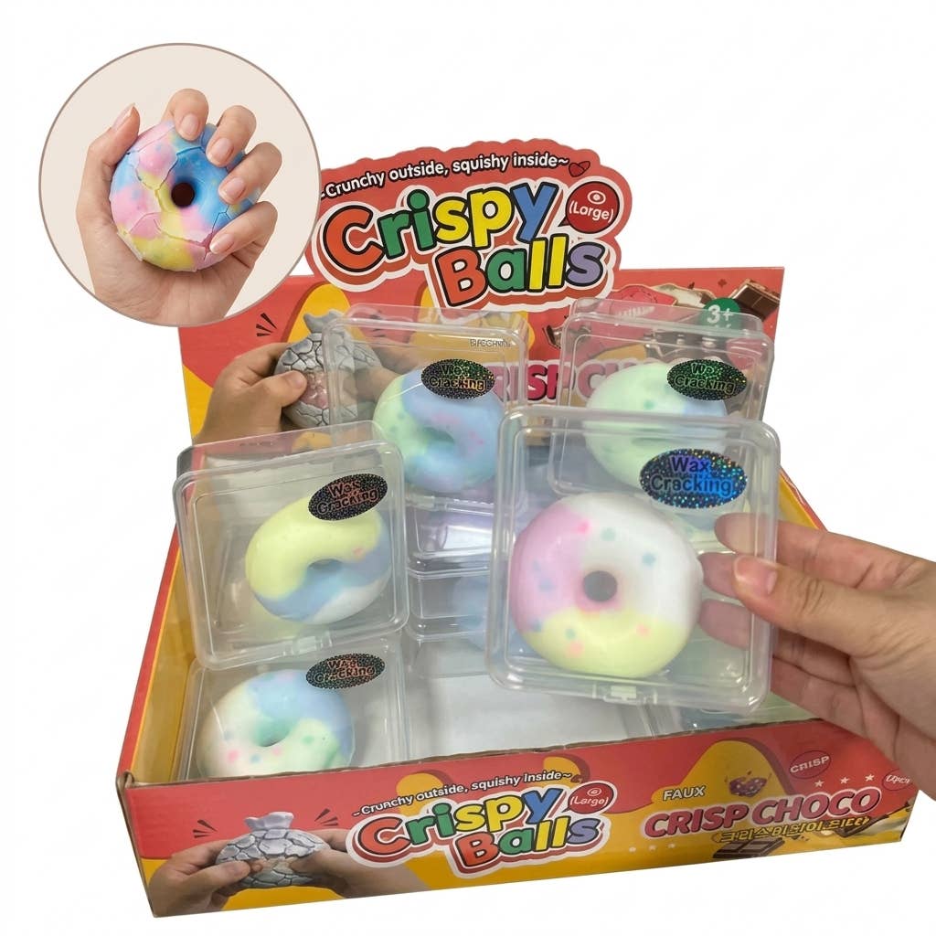 Wax Cracking Donut Squishy - Crispy & Crunch Sensory Toy