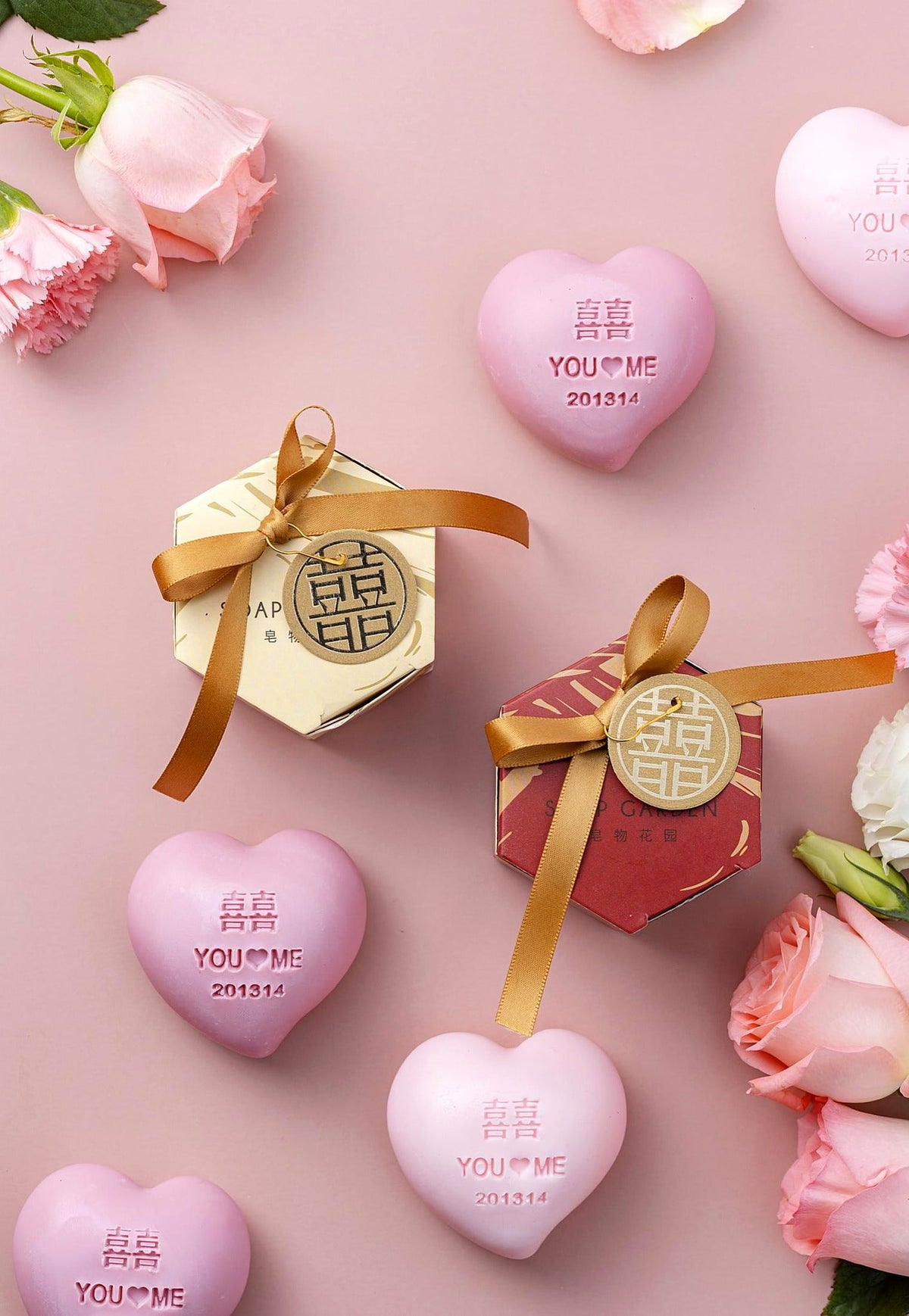 Pink Heart Scented Soap Favor SKU: CA1717