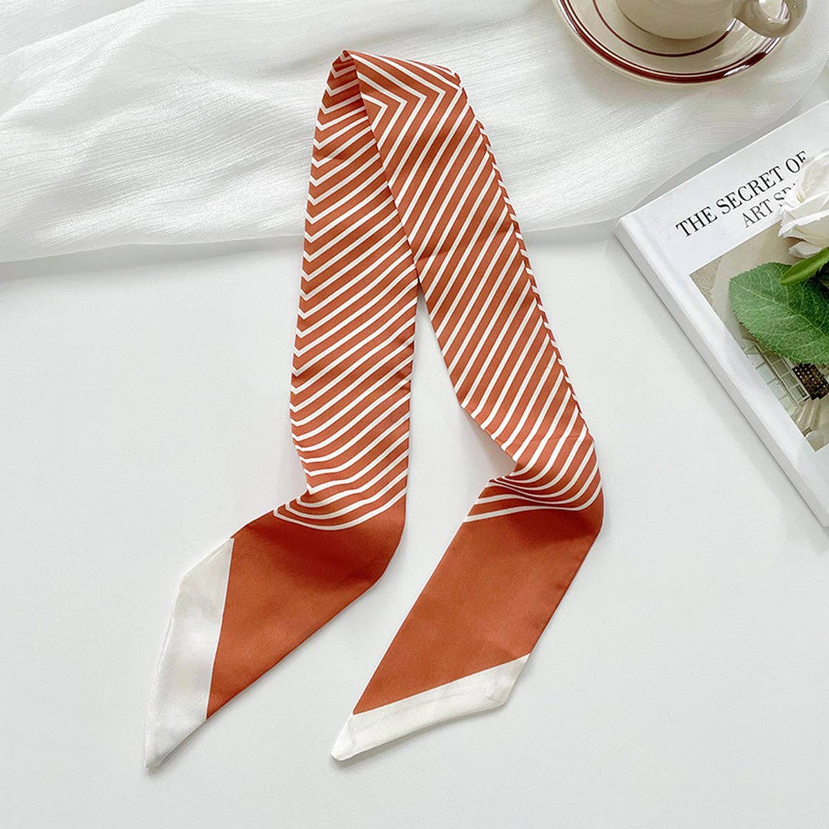 Striped Skinny Scarf Hair Tie & Bag Ribbon – Assorted Colors 🎀