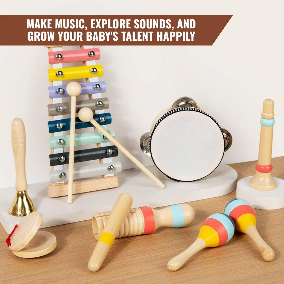 Juego de instrumentos musicales de madera para niños pequeños (CA360)