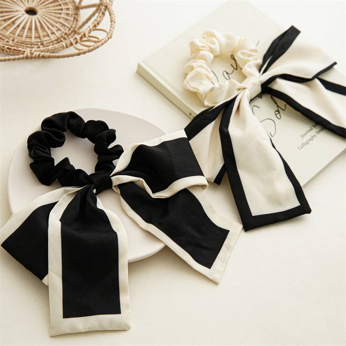 Elegant Bow Scrunchie with Ribbon 🎀
