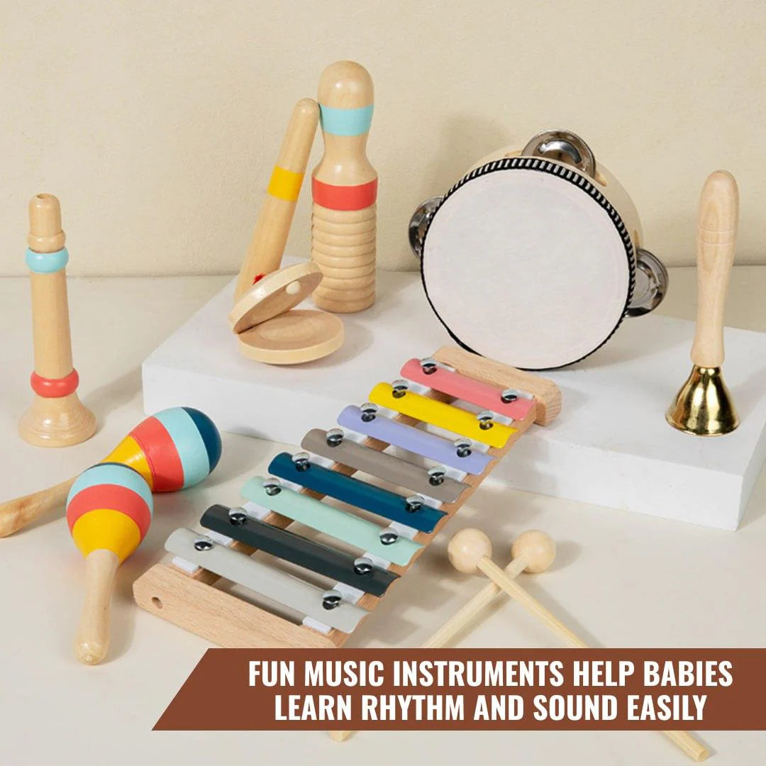 Juego de instrumentos musicales de madera para niños pequeños (CA360)