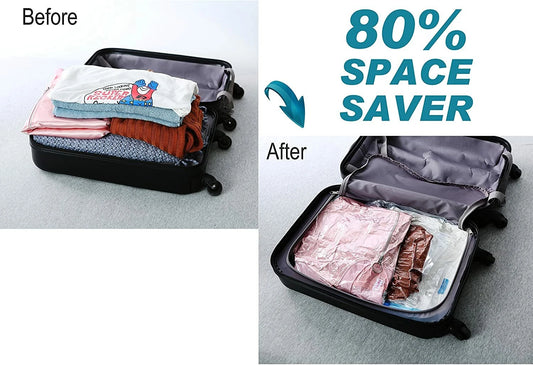 Juego de bolsas de almacenamiento al vacío: bolsas compactas con bomba manual (paquete de 6) - G8075-5